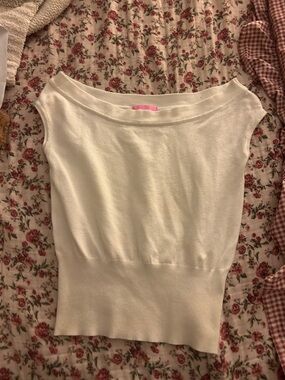 Women's Cream Off-Shoulder Knit Tank Top